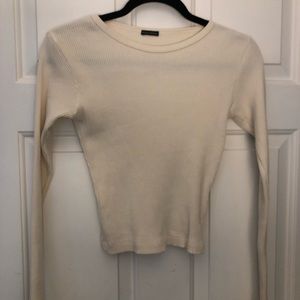 Brandy Melville white ribbed long sleeve